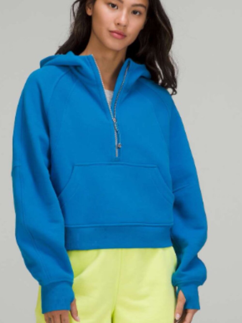 EUC! Lululemon Poolside Blue Scuba Oversized Half Zip Hoodie Size L/XL